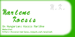 marlene kocsis business card